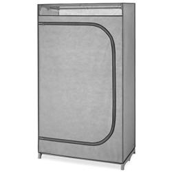 Whitmor Portable Wardrobe Clothes Closet Storage Organizer with Hanging Rack - Grey Color - No-tool Assembly - See Through Window - Washable Fabric Cover - Extra Strong & Durable - 19.75 x 36 x 64”