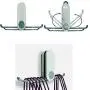 LiXiongBao Clothes Hangers Storage Green Folding Self Adhesive Stacker Rack Holder Organizer, Wall Mounted for Bathroom Balcony LiXiongBao Clothes Hangers Storage Green Folding Self Adhesive Stacker Rack Holder Organizer, Wall Mounted for Bathroom Balcony