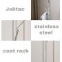 Jolitac Metal Coat Rack Stand Satin Steel Finish Stable Marble Base, High-Grade with Hooks Metal Tree Hat & Coat Hanger Floor Free Standing Wall Bedroom Easy Assembly (Satin Steel)