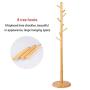 Coat Rack Standing, Solid Wood Coat Rack Floor Hanger Bedroom Clothes Rack, 8 Hooks, Disc Base (Color : Goose Yellow)