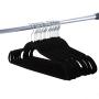 EBTOOLS 20PCS Velvet Clothes Storage Hangers Set Non-Slip Padded Flocked Clothes Hanger Hook with Notched Hangers Black for Suit/Shirt/Pants Bulk