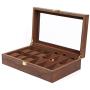 Eapmic Watch Jewelry Boxes Organizer Wooden 6+6 Slots Vintage Storage Case