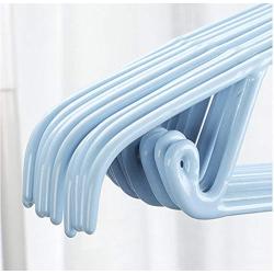 10pcs Random Color PVC Coating Clothes Hangers Non-Slip Shoulder Household Laundry Drying Rack for Adult Coat Dress Skirt