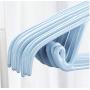 10pcs Random Color PVC Coating Clothes Hangers Non-Slip Shoulder Household Laundry Drying Rack for Adult Coat Dress Skirt