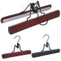 Clothes Hanger Closet Home Wardrobe Storage Hanging Non Slip No Trace Clip Type Trouser Skirts Drying Rack Hotel Solid Wood Space Saving(Light Wine Red)