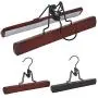 Kathleen0 Clothes Hanger No Trace Wardrobe Hotel Solid Wood Space Saving Closet Hanging Storage Home Trouser Skirts Clip Type Drying Rack Non Slip(Light Wine Red)