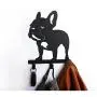 French Bulldog Shaped Black Coated Metal Hook Bathroom Clothes Towel Hook Wall Mounted Kitchen Heavy Duty Door Hanger (Standing Frenchie)