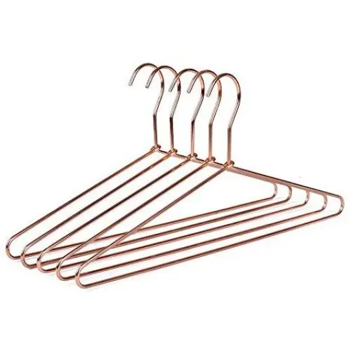 10 Sturdy Cooper Rose-Gold Metal Coat Hangers Heavy Duty Suit Hangers (10)