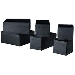 Ikea Drawer Boxes Organizers Storage Bins, Black, Set of 12, Skubb