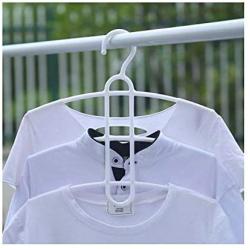 wing1 3 Layers Fish Bone Shaped Plastic Cloth Hanger Hook Clothes Holder Drying Rack Clothing Organizer Space Saver Non Slip Hangers,White