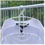 wing1 3 Layers Fish Bone Shaped Plastic Cloth Hanger Hook Clothes Holder Drying Rack Clothing Organizer Space Saver Non Slip Hangers,White