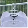 wing1 3 Layers Fish Bone Shaped Plastic Cloth Hanger Hook Clothes Holder Drying Rack Clothing Organizer Space Saver Non Slip Hangers,White