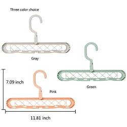 Jitnetiy 3 PCS Space Saving Clothes Hangers 9 Slots Closet Organizer for Shirts Pants Coats (Random Color)