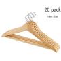 Iddefee Clothes Hanger Home Wooden Hangers Non-Slip for Clothing Pants Skirt Hangers Suit Clothes Hangers Everyday Standard Use Clothing Hangers 20 Pack Pants Hangers (Color : B, Size : L)