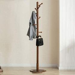 Wooden Coat Rack Floor Hanger Bedroom Creative Foyer Living Room Modern Minimalist Hanger Clothes Rack (10 Hooks) (Color : A)