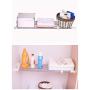 BAOYOUNI Expandable Closet Tension Shelf Rod Organizer Adjustable Storage Rack Heavy Duty Clothes Hanger Metal Space Saving Divider for Bathroom Kitchen Cupboard Wardrobe Bookshelf 32-46, Ivory