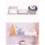 BAOYOUNI Expandable Closet Tension Shelf Rod Organizer Adjustable Storage Rack Heavy Duty Clothes Hanger Metal Space Saving Divider for Bathroom Kitchen Cupboard Wardrobe Bookshelf 32-46, Ivory