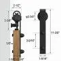WINSOON 5-18FT Sliding Barn Wood Door Hardware Cabinet Closet Kit Antique Style for Double Doors Black Surface (7.5FT /90" 2 Doors Track Kit) WINSOON 5-18FT Sliding Barn Wood Door Hardware Cabinet Closet Kit Antique Style for Double Doors Black Surface (7.5FT /90" 2 Doors Track Kit)