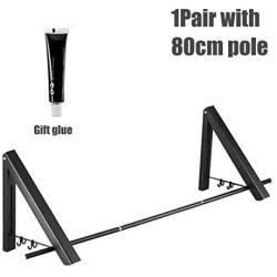Folding Clothes Hanger Foldable Multifunction Wall Mounted Clothes Rail Drying Rack Random Color
