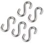 Hamineler 5 Pack 304 Stainless Steel S Shaped Hooks 3.2Inch Long 5/16 Inch Thickness Heavy Duty S Metal Hanging Hooks