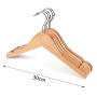 10pcs Kids Baby Children Toddler Wooden Shirt Coat Dress Hangers Non-Slip Clothes Racks with Notches and Anti-Rust 360 Degree Swivel Hook