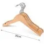Feian 10pcs Kids Children Baby Wood Wooden Clothes Dress Shirt Hangers with Extra Smoothly Notches, Non-Slip Clothes Racks, Space Saving 360 Degree Swivel Hook(Wood Color)