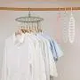 Space-Saving Hangers, 10 9-Hole Magic Finishing Hangers, Foldable Hangers, Rotating Anti-Slip Multi-Function Hangers,Gray