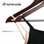 ALPHA HOME 20 Pack Wooden Hangers Premium Solid Suit Coats Pants Hangers for Gentleman - Walnut