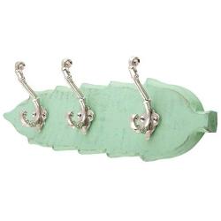 Indianshelf Handmade 1 Artistic Vintage Green Wooden Small Key Hooks Hangers/Hooks for Hanging Coats