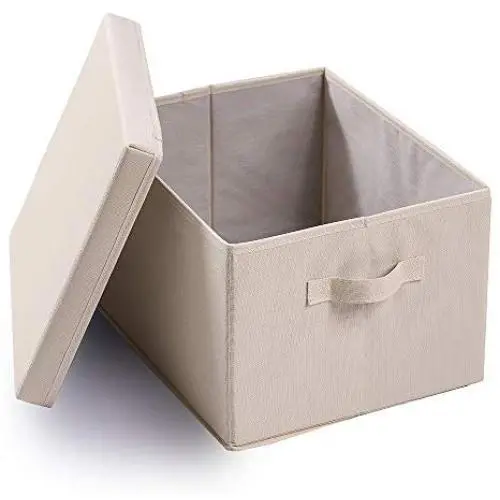 SEMAXE Collapsible File Storage Organizer, Decorative Linen Filing & Storage Office Box,Letter/Legal,Charcoal,1 Pack