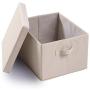 SEMAXE Collapsible File Storage Organizer, Decorative Linen Filing & Storage Office Box,Letter/Legal,Charcoal,1 Pack