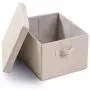 SEMAXE Collapsible File Storage Organizer, Decorative Linen Filing & Storage Office Box,Letter/Legal,Charcoal,1 Pack