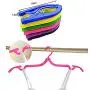 Folding Hanger,Portable Folding Clothes Hanger, Lightweight,Extra-Large Load-Bearing, Foldable,Non-Slip, Travel,Home,Gift Pack Of 8 (Random Color)