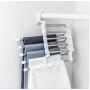 5pcs Random Color 5 in 1 Pant Rack Shelves Stainless Steel Clothes Hangers Multi-Functional Wardrobe Magic Hanger