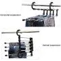 5 in 1 Level Stainless Steel Racks Pants Hanger Clothes Closet Storage Organization Hanging Hanger Closet Organizer 5pcs Random Color