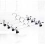 10PCS Trouser Pants Skirt Hangers Stainless Steel Stand Holder with 2 Clips Home Storage Clothes Hangers Portable