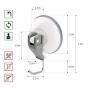 Powerful Suction Cup with Stainless Steel Hooks 2 inch ? Heavy Duty Wall Vacuum Suction Holders Hold up to 3KG - Removable Bathroom & Kitchen Hooks Hanger for Towel,loofah - 2 Packs