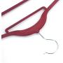 Longlaster 10pcs 450.524.5 Plastic Flocking Clothes Hangers with Rail Wine Red
