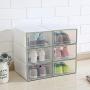 Yagaga Stackable Shoe Storage, 6 Pcs Transparent Shoe Boxes Flip Design Plastic Storage Case Organizer Dustproof Clear Plastic Shoe Storage Boxes for Home (White)