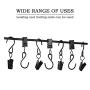 ATPWONZ 50pcs Black S Hanging Hook with Clips Multifunctional String Light Hangers Curtain Clips