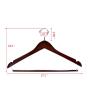 Quality Hangers Wooden Hangers Beautiful Sturdy Suit Coat Hangers with Locking Bar Mahogany (5)