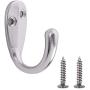Home Master Hardware 10 Pieces Wall Mounted Coat Hook Prong Robe Hooks Single Coat Hanger with Screws (Matte Nickel)