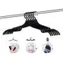 Xigeapg 12 Pcs Portable Folding Clothes Hangers Travel Accessories Foldable Clothes Drying Rack for Travel (Black)