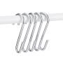 30PC Roontin S Hooks Silver, Heavy Duty Hangers, Metal Iron Hanger S Hooks 30 Pack White - for Hanging Pots and Pans, Coffee Mugs, Utensils, Clothes, Jeans, Towels in Kitchen and Closet Shelf