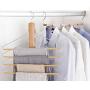HJYPYJ Magic Hanger,4-in-1 180?? Rotate Multifunction Folding Hangers,Hierarchical Storage Rack Pants Wood Hanger,Space-Saving Organizer Hangers, Strong Bearing Capacity/Wood Color / 2 pcs