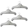 NewFerU Inflatable Hanger Travel X 4, White Round Shoulder, Portable Folding Clothes Drying Rack with Metal Hook, Space Saving Coat Storage Set Non Slip Foldable for Home Car Camping Indoor Outdoor