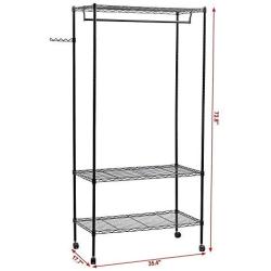 Layer Closet Organizer Garment Rack Clothes Hanger Home Shelf Furniture 2 Tier