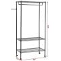 Cypressshop Moveable Portable Metal Garment Rack 3 Tiers Rolling Clothes Hanger Closet Organizer Hanging Shelf Rail Trolley Clothing Shelving Unit Home Furniture