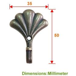 Blockstool Bronze Single Shell Style Iron Coat Robe Hanger Hardware for Dress Clothes Jewelry Towel Hooks, Pack of 6