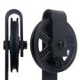 SMARTSTANDARD Sliding Barn Door Hardware Rollers 2PCS (Black) (Big Industry Wheel Hangers)